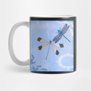 Dragonfly Cute Blue,Teal Floral Dragonflies & Butterflies  Hippie BOHO Style Dragonflies Nature Gift Products Mug